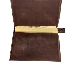 Brown Velvet Document Holder W/Tabs